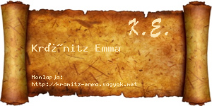 Kránitz Emma névjegykártya