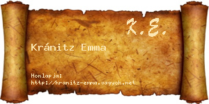 Kránitz Emma névjegykártya